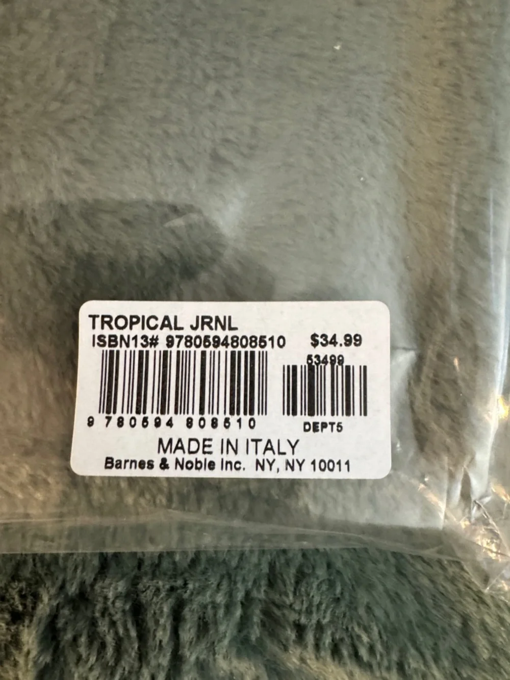 NWT 6”x8” 192-page Barnes & Noble Floral Tropical velour softcover notebook